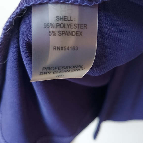 Classic Calvin Klein Purple Collared Long Sleeve Wrap Dress, Size 10 - Picture 6 of 10